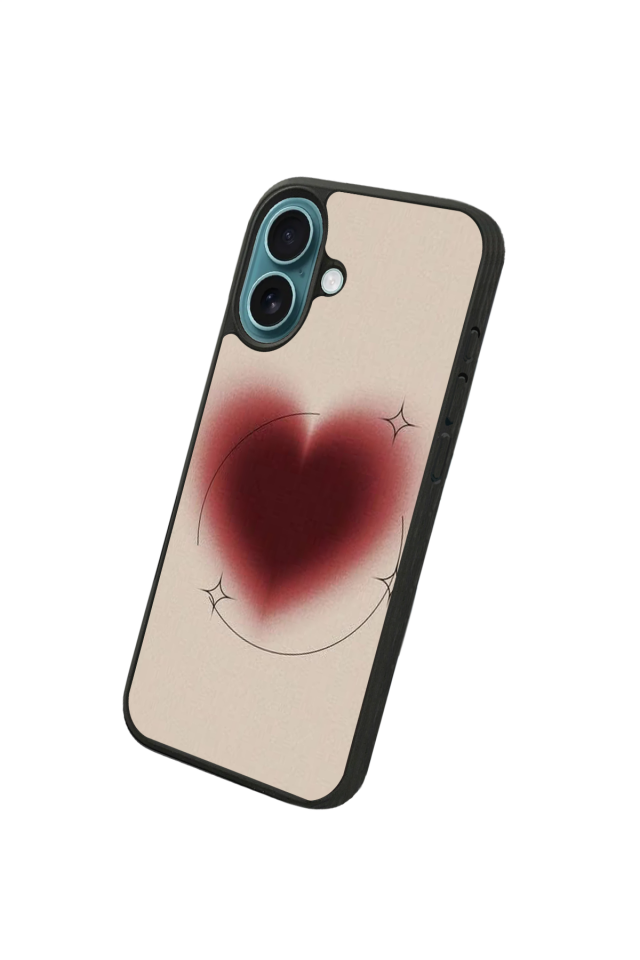 iPhone 16 Uyumlu Kalp Love Tasarımlı Glossy Premium Kılıf