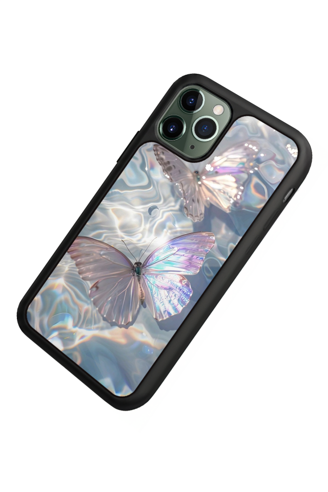 iPhone 11 Pro Uyumlu Kelebek Tasarımlı Glossy Premium Kılıf