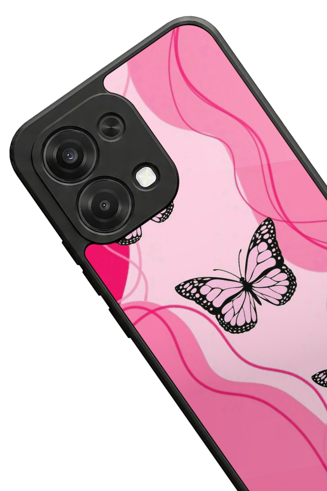Oppo A6 Pro Uyumlu Kelebek Tasarımlı Glossy Premium Kılıf
