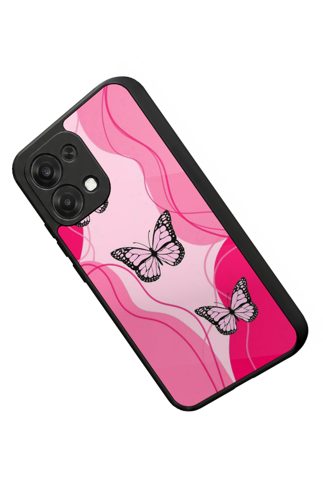 Oppo A6 Pro Uyumlu Kelebek Tasarımlı Glossy Premium Kılıf