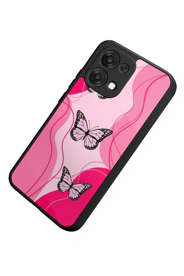 Oppo A6 Pro Uyumlu Kelebek Tasarımlı Glossy Premium Kılıf