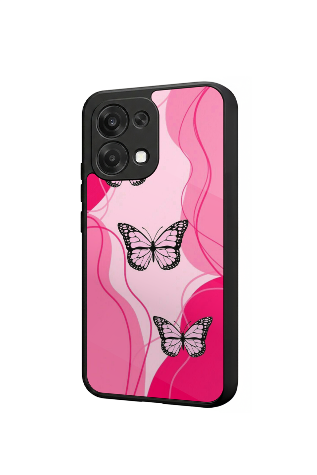 Oppo A6 Pro Uyumlu Kelebek Tasarımlı Glossy Premium Kılıf