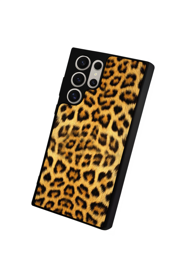 Samsung Galaxy S22 Ultra Uyumlu Leopar Tasarımlı Glossy Premium Kılıf