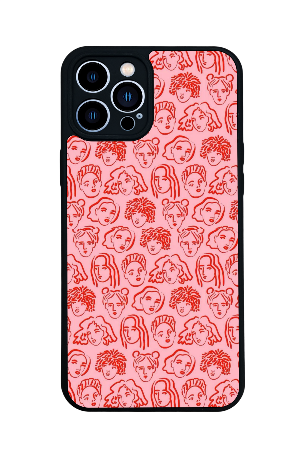 iPhone 12 Pro Max Uyumlu Line Art Tasarımlı Glossy Premium Kılıf