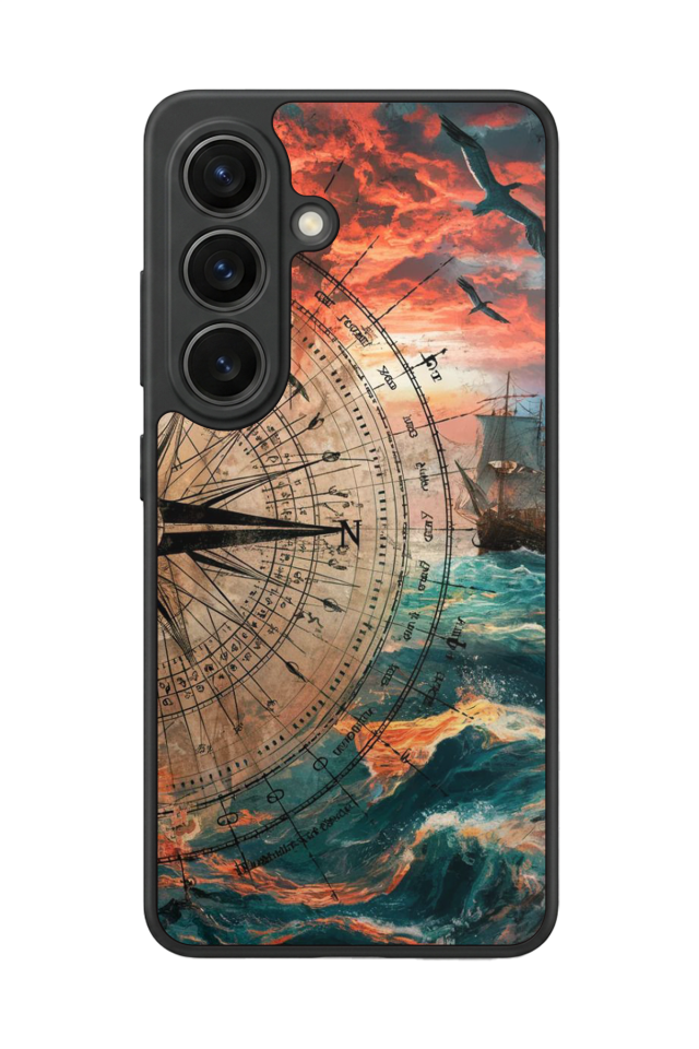 Samsung Galaxy S26 Uyumlu Pusula Tasarımlı Glossy Premium Kılıf