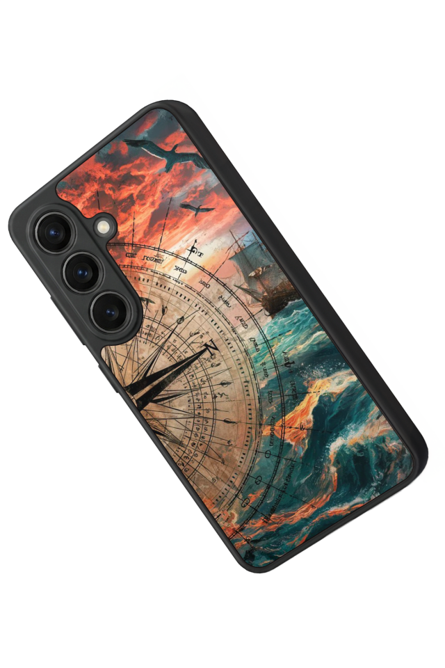 Samsung Galaxy S26 Uyumlu Pusula Tasarımlı Glossy Premium Kılıf