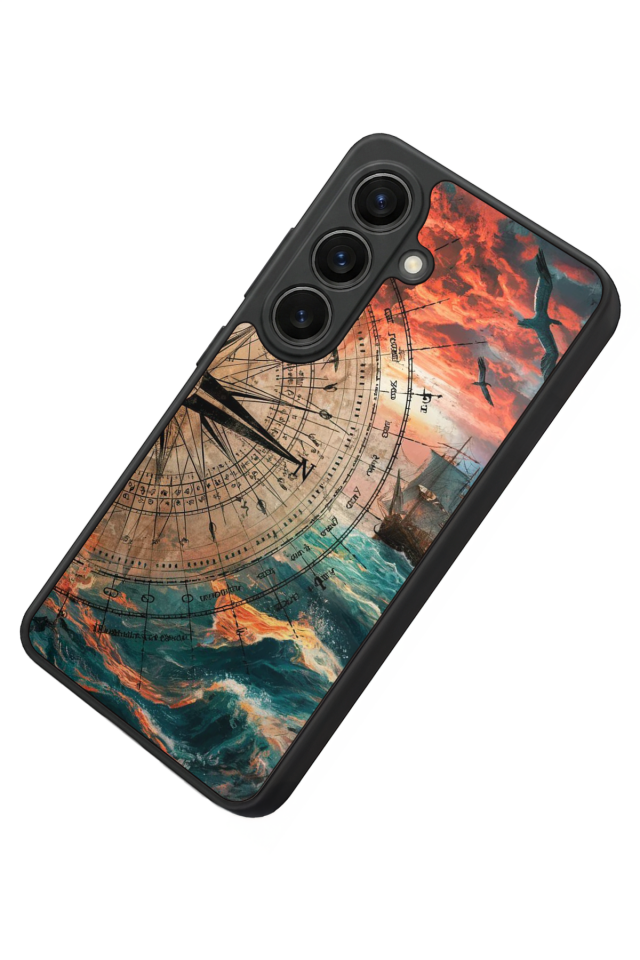 Samsung Galaxy S26 Uyumlu Pusula Tasarımlı Glossy Premium Kılıf