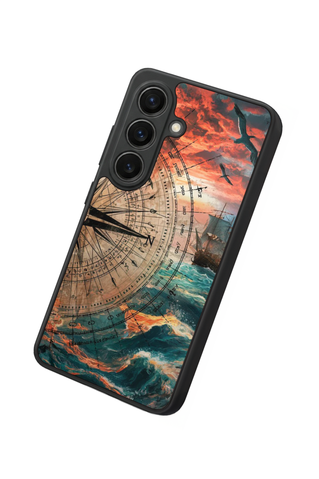 Samsung Galaxy S26 Uyumlu Pusula Tasarımlı Glossy Premium Kılıf