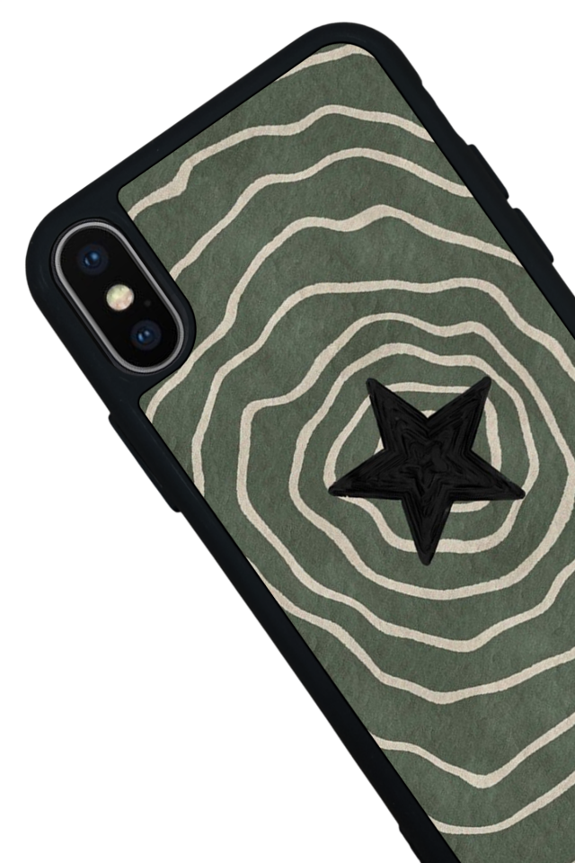 iPhone X/ XS Uyumlu Retro Yildizlar Tasarımlı Glossy Premium Kılıf