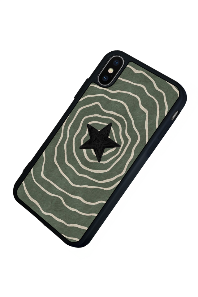 iPhone X/ XS Uyumlu Retro Yildizlar Tasarımlı Glossy Premium Kılıf