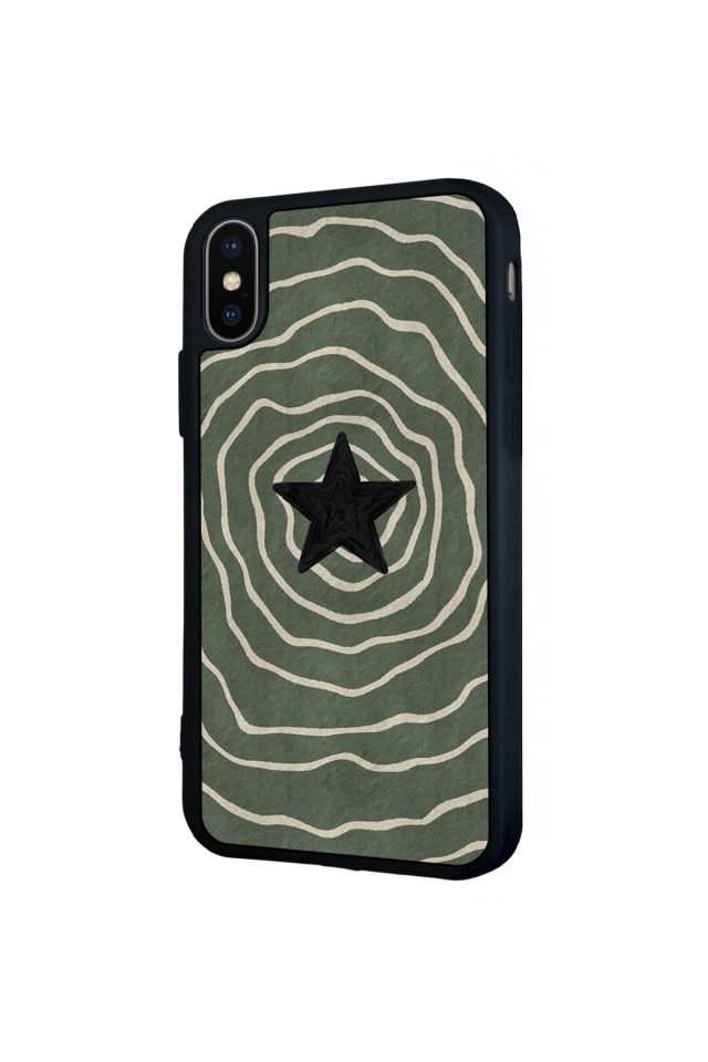 iPhone X/ XS Uyumlu Retro Yildizlar Tasarımlı Glossy Premium Kılıf