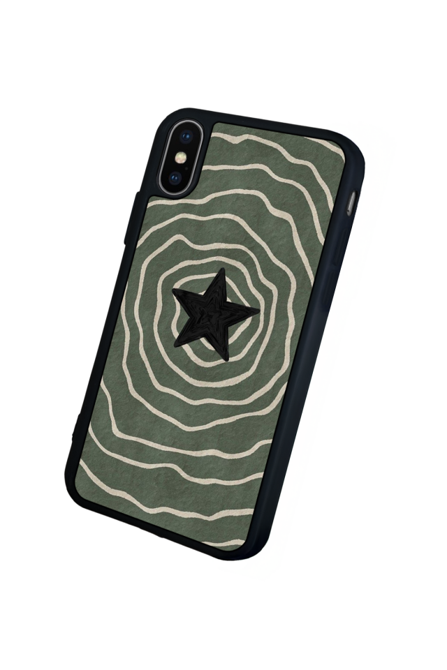 iPhone X/ XS Uyumlu Retro Yildizlar Tasarımlı Glossy Premium Kılıf