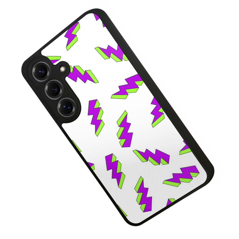 Samsung Galaxy S25 Uyumlu Simsek Tasarımlı Glossy Premium Kılıf