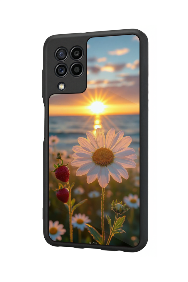 Samsung Galaxy M32 Uyumlu Cicek Tasarımlı Glossy Premium Kılıf