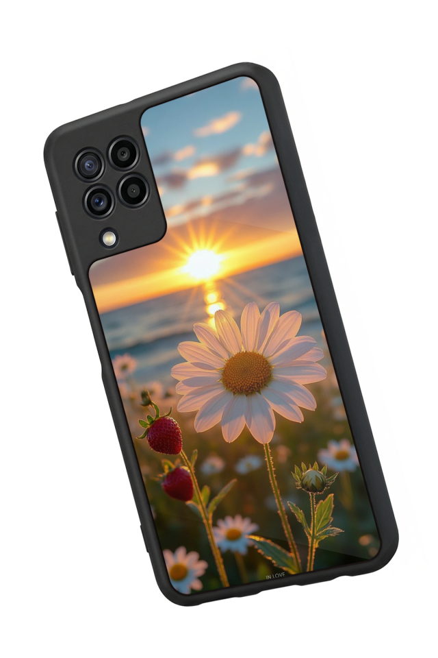 Samsung Galaxy M32 Uyumlu Cicek Tasarımlı Glossy Premium Kılıf