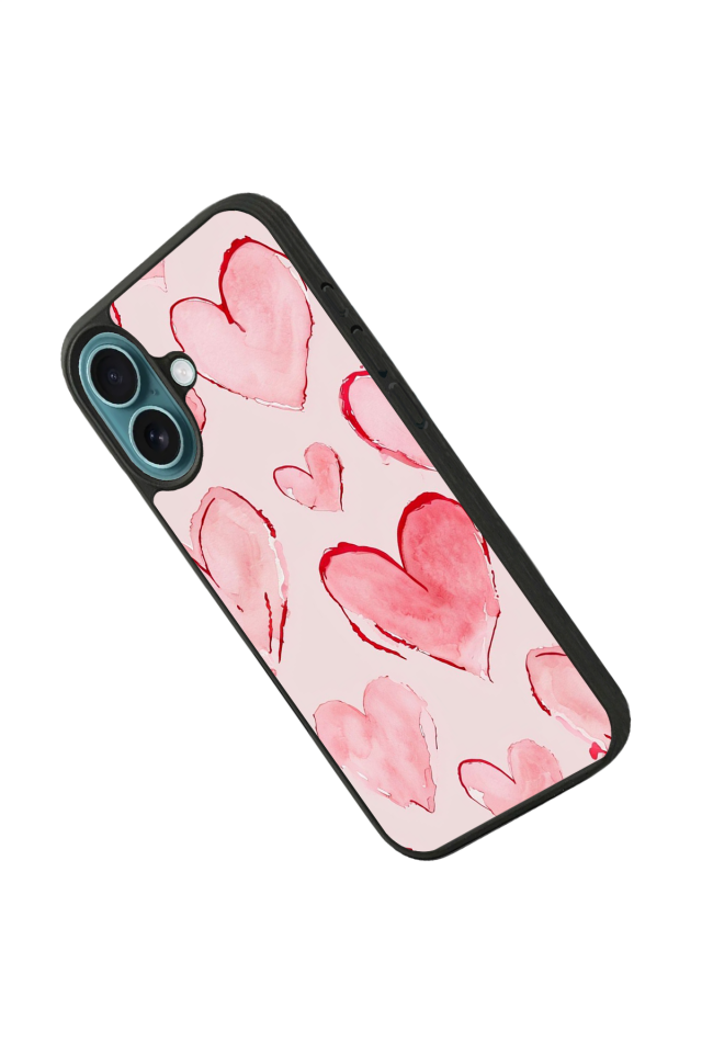 iPhone 16 Uyumlu Kalp Love Tasarımlı Glossy Premium Kılıf