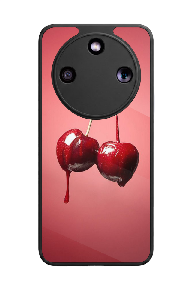 Honor Magic 8 Lite Uyumlu Kiraz Tasarımlı Glossy Premium Kılıf