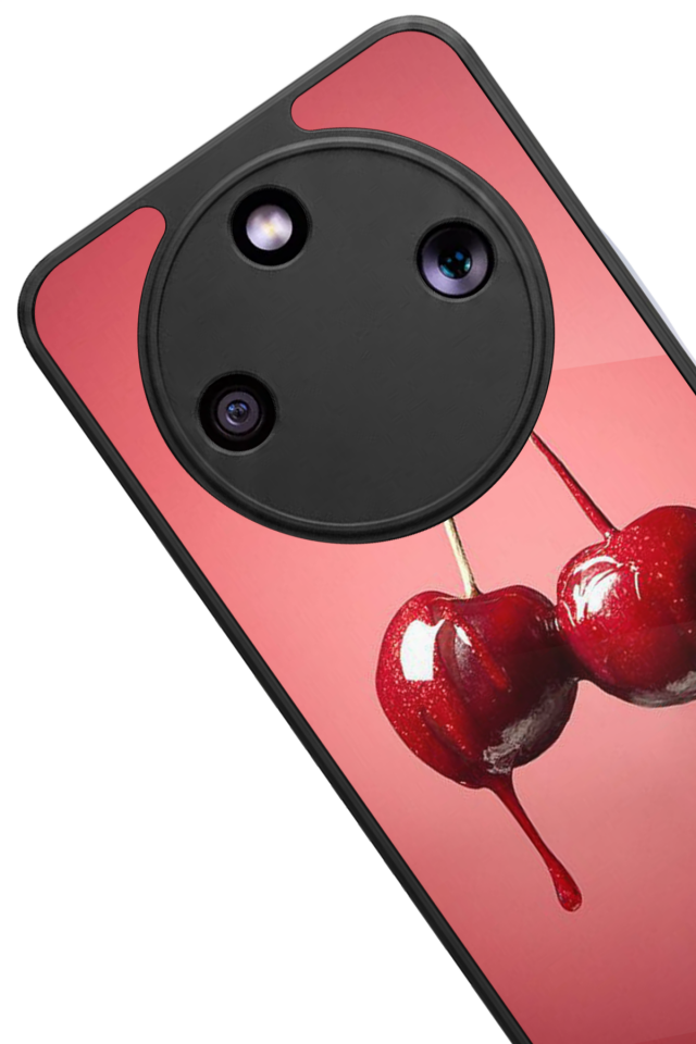 Honor Magic 8 Lite Uyumlu Kiraz Tasarımlı Glossy Premium Kılıf