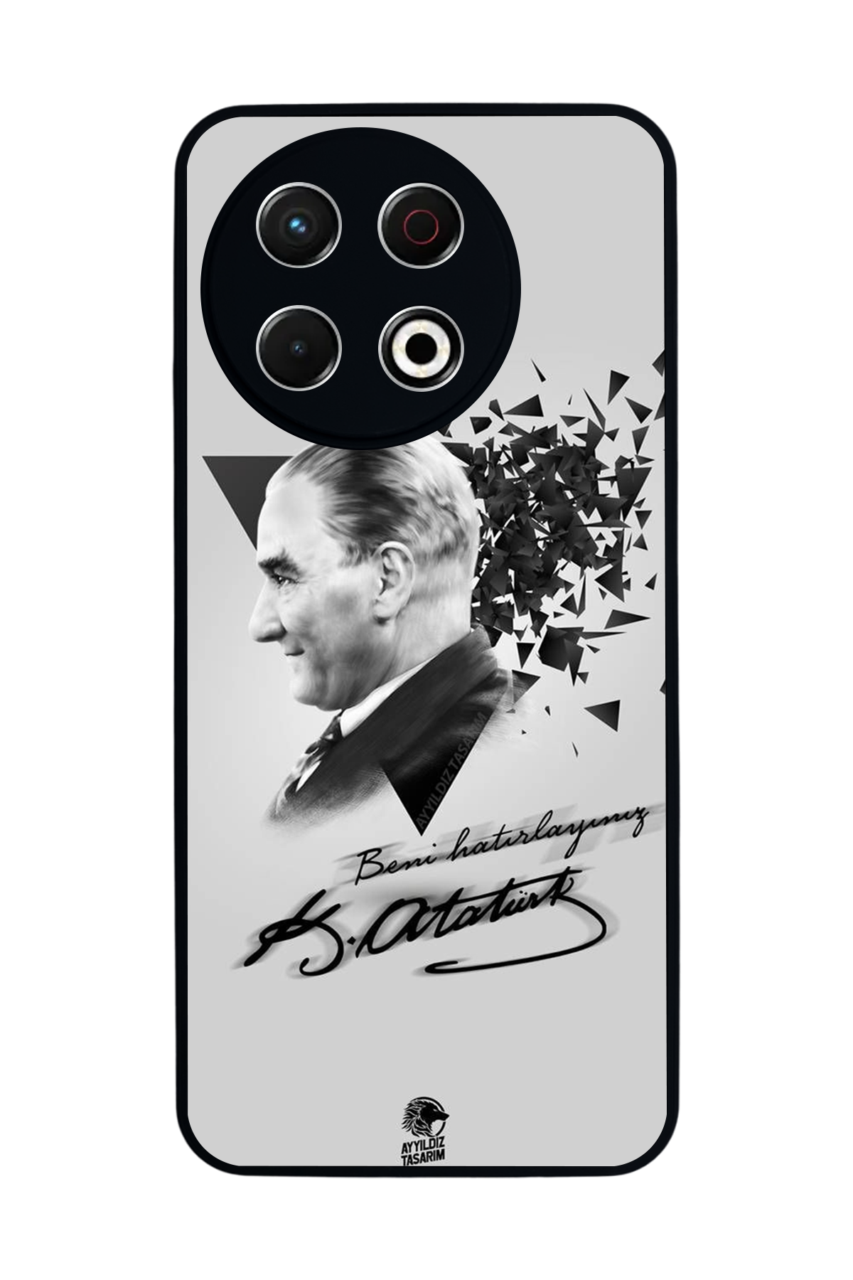 Tecno Spark 30 Pro Uyumlu Mustafa Kemal Ataturk Tasarımlı Glossy Premium Kılıf