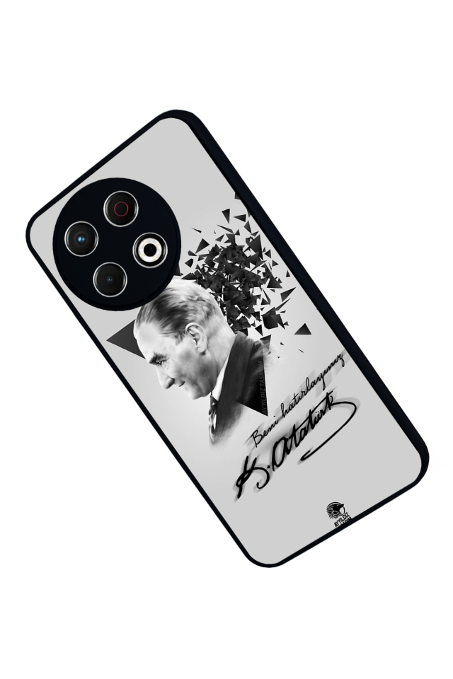 Tecno Spark 30 Pro Uyumlu Mustafa Kemal Ataturk Tasarımlı Glossy Premium Kılıf