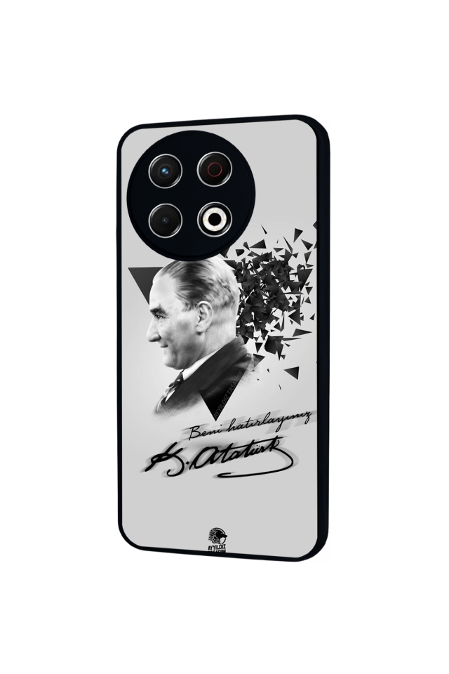 Tecno Spark 30 Pro Uyumlu Mustafa Kemal Ataturk Tasarımlı Glossy Premium Kılıf