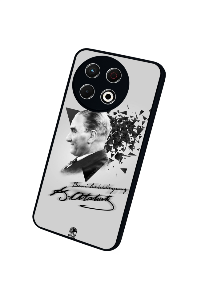 Tecno Spark 30 Pro Uyumlu Mustafa Kemal Ataturk Tasarımlı Glossy Premium Kılıf
