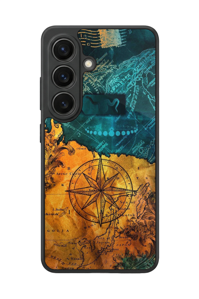 Samsung Galaxy S26 Uyumlu Pusula Tasarımlı Glossy Premium Kılıf