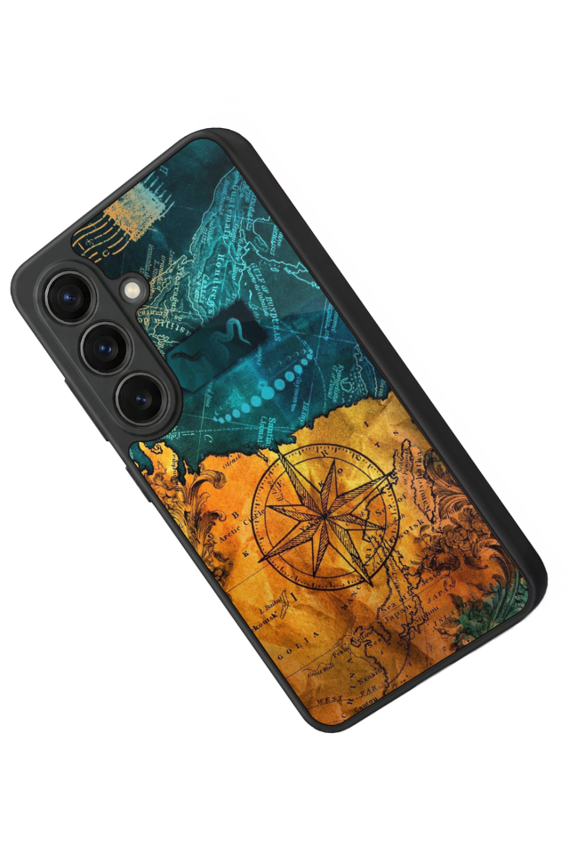 Samsung Galaxy S26 Uyumlu Pusula Tasarımlı Glossy Premium Kılıf