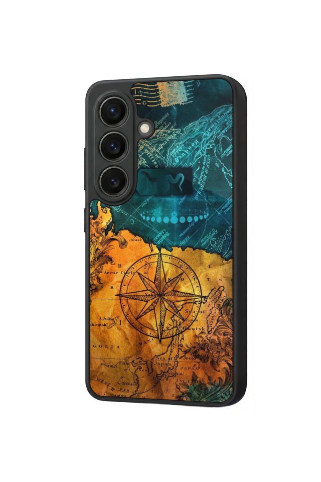 Samsung Galaxy S26 Uyumlu Pusula Tasarımlı Glossy Premium Kılıf
