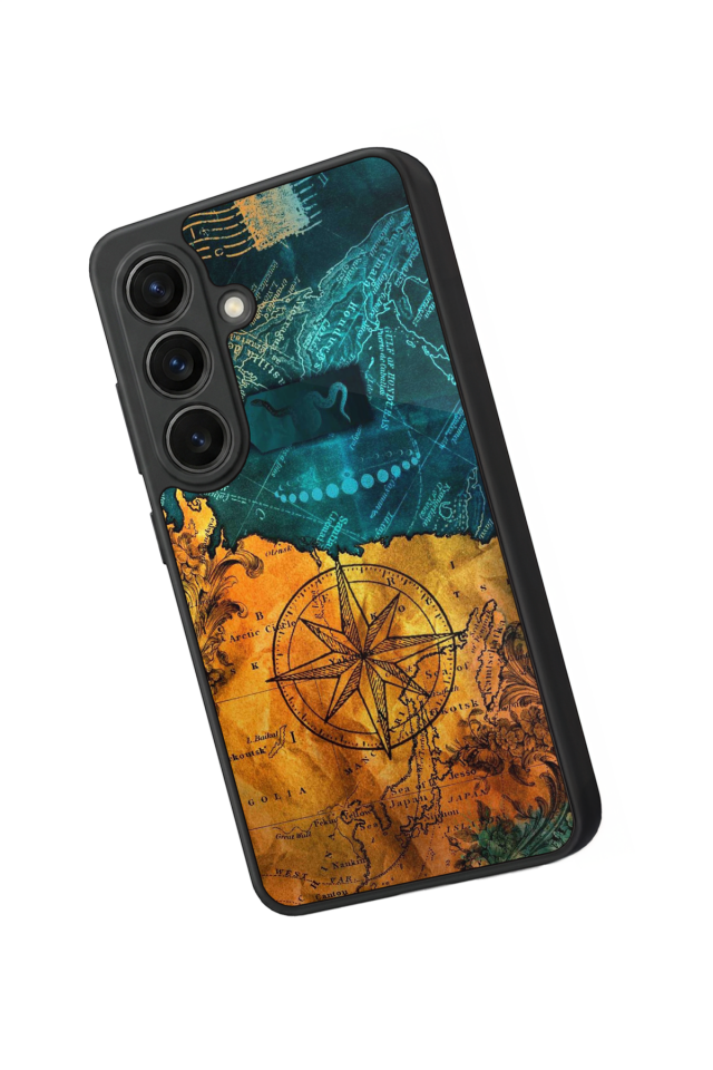 Samsung Galaxy S26 Uyumlu Pusula Tasarımlı Glossy Premium Kılıf