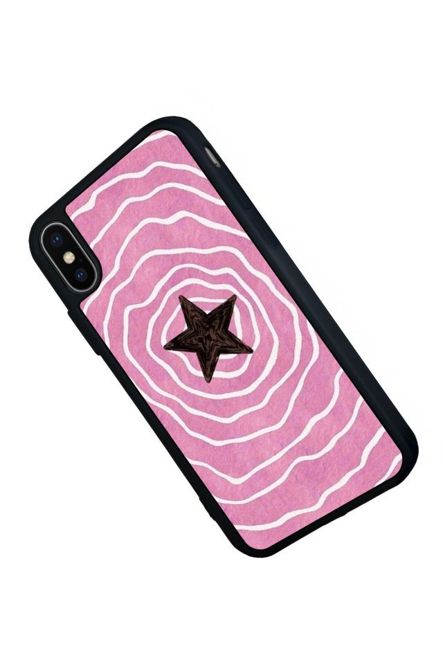 iPhone X/ XS Uyumlu Retro Yildizlar Tasarımlı Glossy Premium Kılıf
