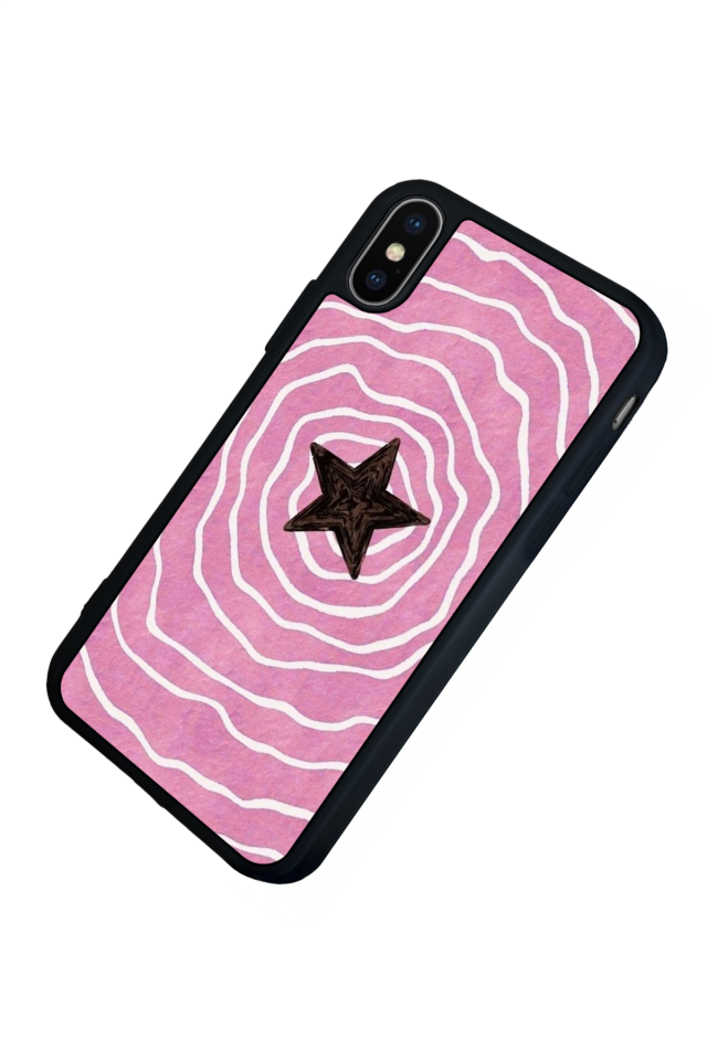 iPhone X/ XS Uyumlu Retro Yildizlar Tasarımlı Glossy Premium Kılıf