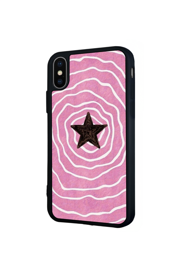 iPhone X/ XS Uyumlu Retro Yildizlar Tasarımlı Glossy Premium Kılıf