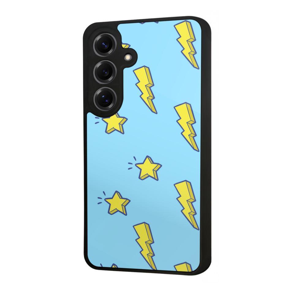 Samsung Galaxy S25 Uyumlu Simsek Tasarımlı Glossy Premium Kılıf