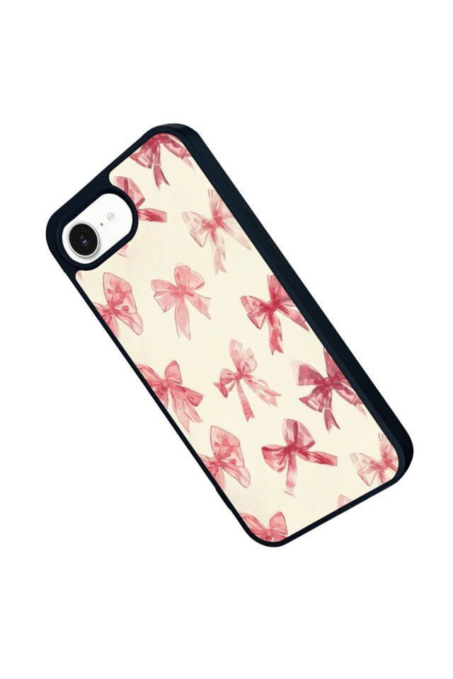 iPhone 16E Uyumlu Kurdele Tasarımlı Glossy Premium Kılıf