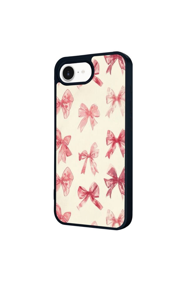 iPhone 16E Uyumlu Kurdele Tasarımlı Glossy Premium Kılıf