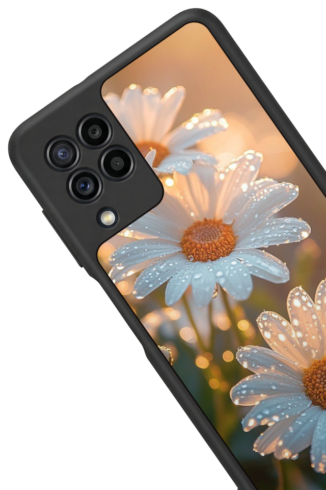 Samsung Galaxy M32 Uyumlu Cicek Tasarımlı Glossy Premium Kılıf