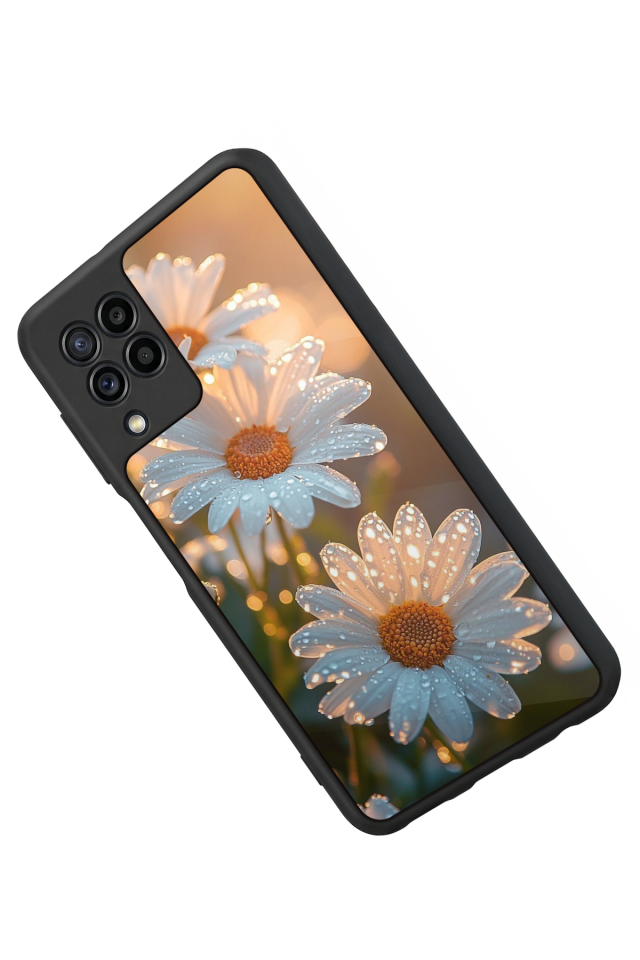 Samsung Galaxy M32 Uyumlu Cicek Tasarımlı Glossy Premium Kılıf