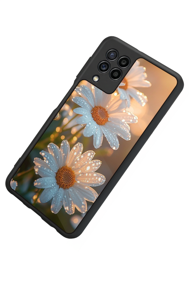 Samsung Galaxy M32 Uyumlu Cicek Tasarımlı Glossy Premium Kılıf