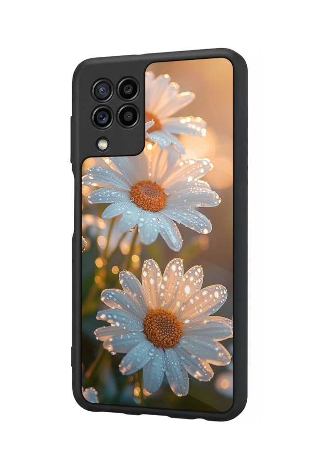 Samsung Galaxy M32 Uyumlu Cicek Tasarımlı Glossy Premium Kılıf