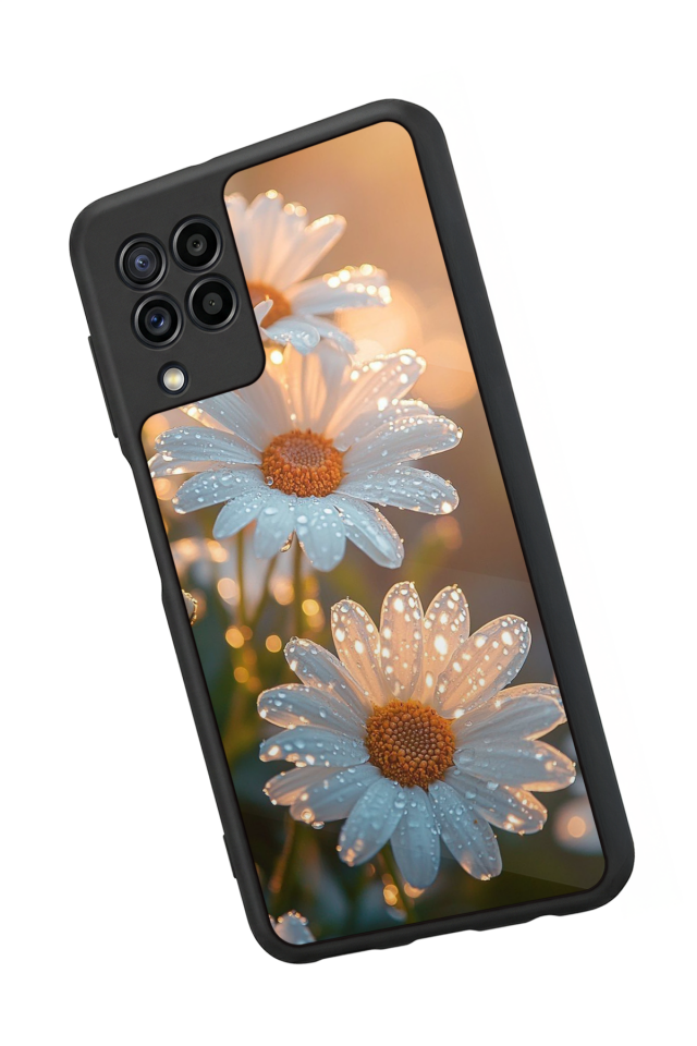 Samsung Galaxy M32 Uyumlu Cicek Tasarımlı Glossy Premium Kılıf