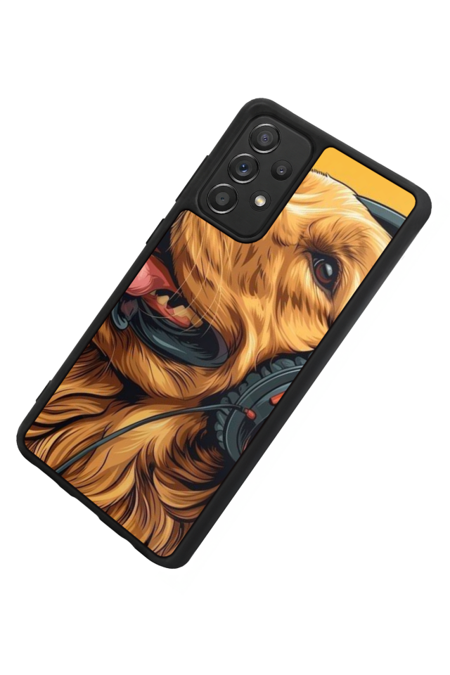 Samsung Galaxy A72 Uyumlu Golden Kopek Tasarımlı Glossy Premium Kılıf