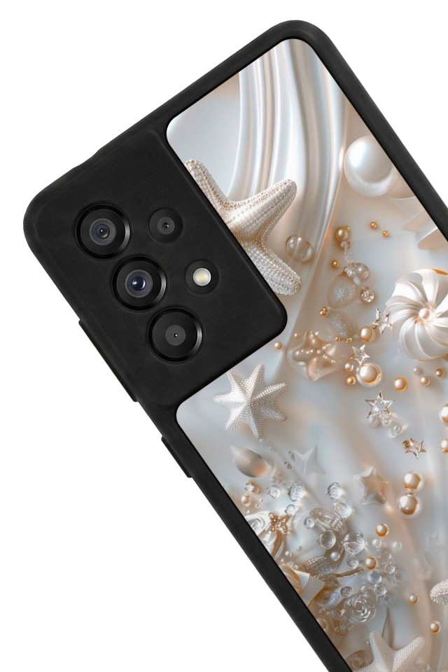 Samsung Galaxy A73 Uyumlu  İnci Tasarımlı Glossy Premium Kılıf