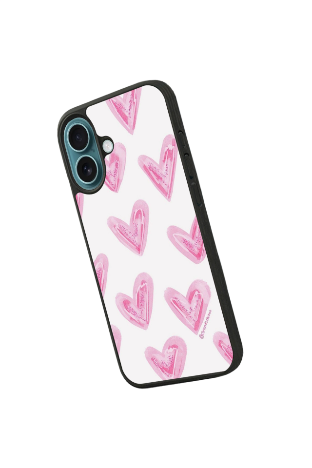 iPhone 16 Uyumlu Kalp Love Tasarımlı Glossy Premium Kılıf