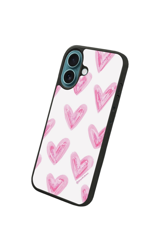 iPhone 16 Uyumlu Kalp Love Tasarımlı Glossy Premium Kılıf