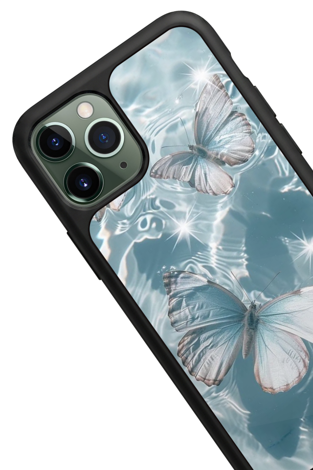 iPhone 11 Pro Uyumlu Kelebek Tasarımlı Glossy Premium Kılıf