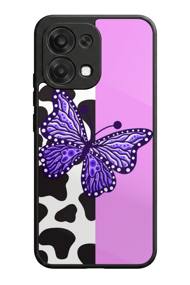 Oppo A6 Pro Uyumlu Kelebek Tasarımlı Glossy Premium Kılıf
