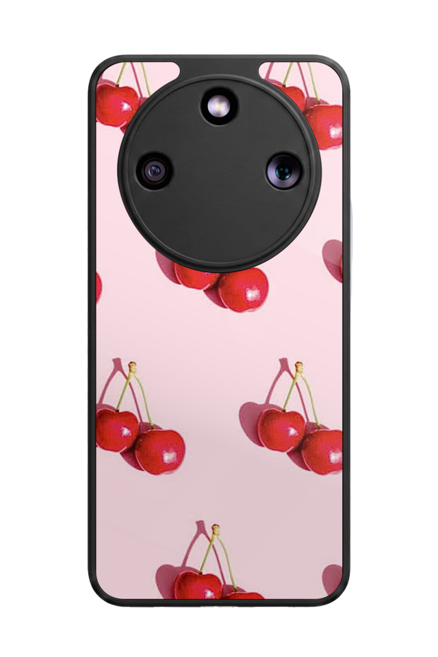 Honor Magic 8 Lite Uyumlu Kiraz Tasarımlı Glossy Premium Kılıf