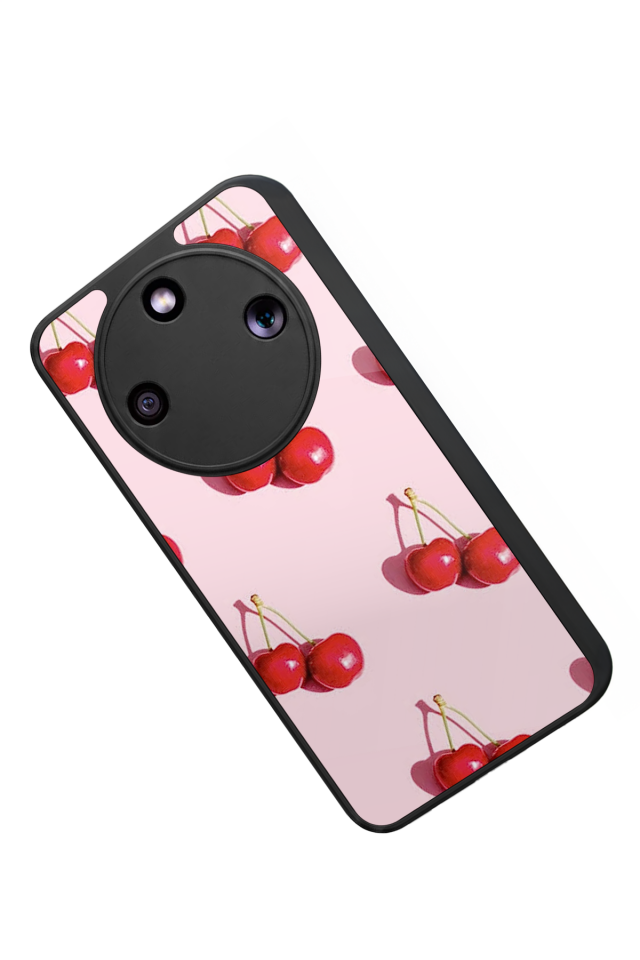 Honor Magic 8 Lite Uyumlu Kiraz Tasarımlı Glossy Premium Kılıf
