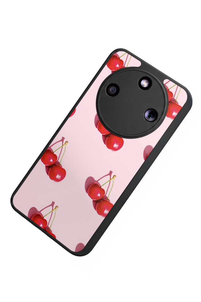 Honor Magic 8 Lite Uyumlu Kiraz Tasarımlı Glossy Premium Kılıf